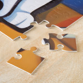 Abstracte katachtige schoonheid calico kat kubist legpuzzel (Zijkant)