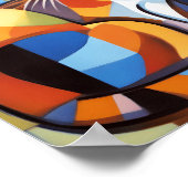 Abstracte katachtige schoonheid calico kat kubist poster (Hoek)