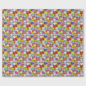 Abstracte katten verstrengeld cadeaupapier (Vlak)