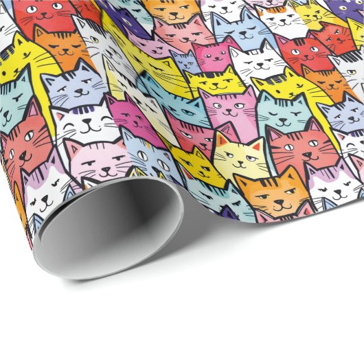 Abstracte katten verstrengeld cadeaupapier (Rol Hoek)