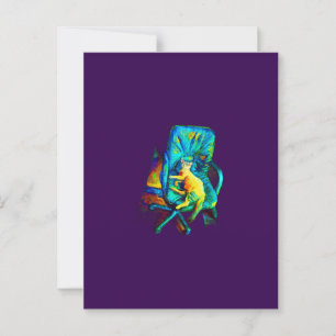 ABSTRACTE KATTENKUNST EXTRA KLEURRIJK VAN SIXSOX BRIEFKAART