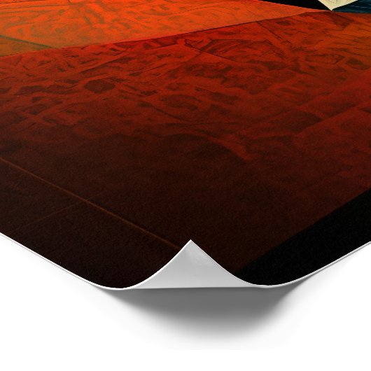 Abstracte kattenkunst - geometrisch dierontwerp poster (Hoek)