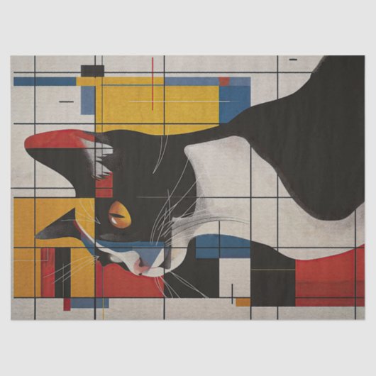 Abstracte kattenontkoppeling tissuepapier (Voorkant)