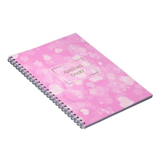 Abstracte keh roze valentijnse textuur. Naam. Notitieboek (Rechterzijde)