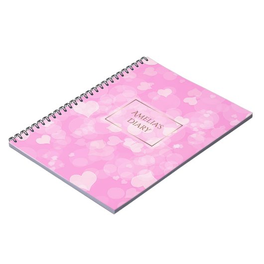 Abstracte keh roze valentijnse textuur. Naam. Notitieboek (Linkerzijde)