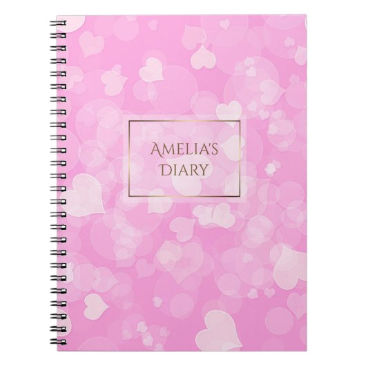 Abstracte keh roze valentijnse textuur. Naam. Notitieboek (Voorkant)