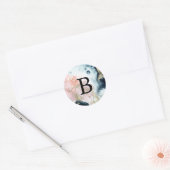 Abstracte Keltische monogram Wedding Envelope-zege Ronde Sticker (Envelop)