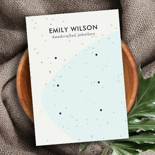 ABSTRACTE KERAMISCHE BLAUWE GOLF 3 STUD OORBEL DIS VISITEKAARTJE