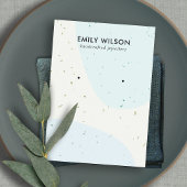 ABSTRACTE KERAMISCHE BLAUWE WAVE STUD EARRING DISP VISITEKAARTJE