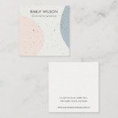 ABSTRACTE KERAMISCHE BLUSH GRIJZE STUD OORBEL DISP VIERKANTE VISITEKAARTJE (Voorkant / Achterkant)