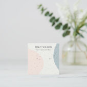 ABSTRACTE KERAMISCHE BLUSH GRIJZE STUD OORBEL DISP VIERKANTE VISITEKAARTJE (Staand voorkant)