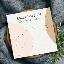 ABSTRACTE KERAMISCHE BLUSH OKER OORBEL DISPLAY VIERKANTE VISITEKAARTJE