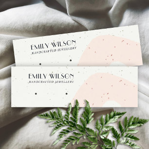 ABSTRACTE KERAMISCHE BLUSH PEACH STUD OORBEL DISPL MINI VISITEKAARTJE