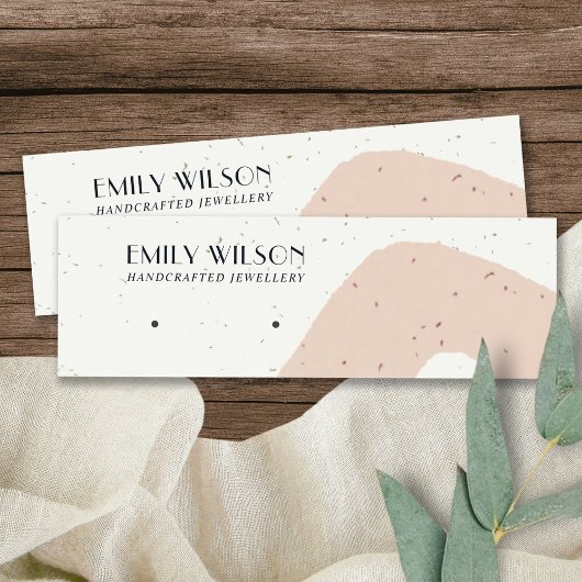 ABSTRACTE KERAMISCHE BLUSH PEACH STUD OORBEL DISPL MINI VISITEKAARTJE