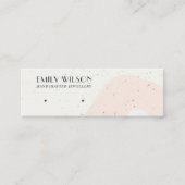 ABSTRACTE KERAMISCHE BLUSH PEACH STUD OORBEL DISPL MINI VISITEKAARTJE (Voorkant)