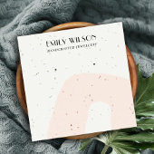 ABSTRACTE KERAMISCHE BLUSH PEACH STUD OORBEL DISPL VIERKANTE VISITEKAARTJE