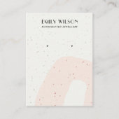 ABSTRACTE KERAMISCHE BLUSH PEACH STUD OORBEL DISPL VISITEKAARTJE (Voorkant)