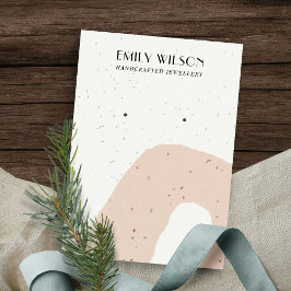 ABSTRACTE KERAMISCHE BLUSH PEACH STUD OORBEL DISPL VISITEKAARTJE