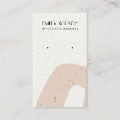 ABSTRACTE KERAMISCHE BLUSH PEACH STUD OORBEL DISPL VISITEKAARTJE (Voorkant)
