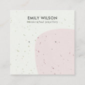 ABSTRACTE KERAMISCHE BLUSH STUD OORBEL DISPLAY KAA VIERKANTE VISITEKAARTJE (Voorkant)