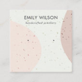 ABSTRACTE KERAMISCHE BLUSH WAVE STUD OORBEL DISPLA VIERKANTE VISITEKAARTJE (Voorkant)