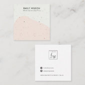 ABSTRACTE KERAMISCHE BLUSH WAVE STUD OORBEL DISPLA VIERKANTE VISITEKAARTJE (Voorkant / Achterkant)