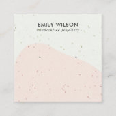 ABSTRACTE KERAMISCHE BLUSH WAVE STUD OORBEL DISPLA VIERKANTE VISITEKAARTJE (Voorkant)