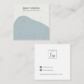 ABSTRACTE KERAMISCHE GRIJZE GOLF STUD OORBEL DISPL VIERKANTE VISITEKAARTJE (Voorkant / Achterkant)