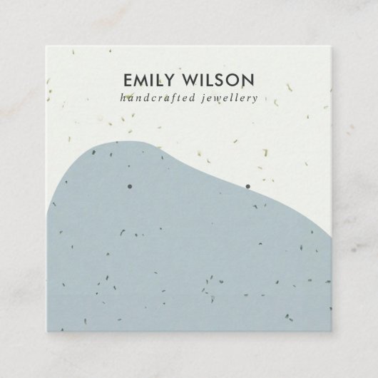 ABSTRACTE KERAMISCHE GRIJZE GOLF STUD OORBEL DISPL VIERKANTE VISITEKAARTJE (Voorkant)