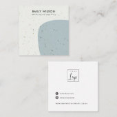 ABSTRACTE KERAMISCHE GRIJZE STUD OORBEL DISPLAY KA VIERKANTE VISITEKAARTJE (Voorkant / Achterkant)