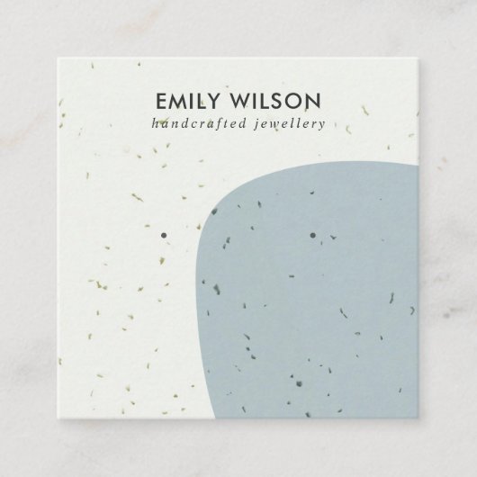 ABSTRACTE KERAMISCHE GRIJZE STUD OORBEL DISPLAY KA VIERKANTE VISITEKAARTJE (Voorkant)