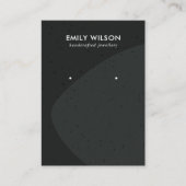 ABSTRACTE KERAMISCHE GRIJZE ZWARTE STUD OORBEL DIS VISITEKAARTJE (Voorkant)