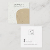 ABSTRACTE KERAMISCHE OKER KRAFT STUD OORBEL DISPLA VIERKANTE VISITEKAARTJE (Voorkant / Achterkant)