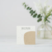 ABSTRACTE KERAMISCHE OKER KRAFT STUD OORBEL DISPLA VIERKANTE VISITEKAARTJE (Staand voorkant)