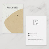 ABSTRACTE KERAMISCHE OKER WAVESTUD OORBEL DISPLAY VISITEKAARTJE (Voorkant / Achterkant)