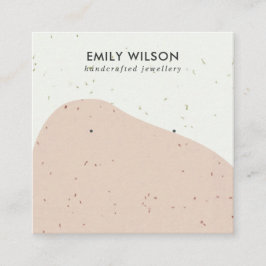 ABSTRACTE KERAMISCHE PERZIK GOLF STUD OORBEL DISPL VIERKANTE VISITEKAARTJE