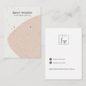 ABSTRACTE KERAMISCHE PERZIK GOLF STUD OORBEL DISPL VISITEKAARTJE (Voorkant / Achterkant)