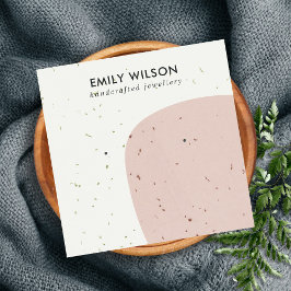 ABSTRACTE KERAMISCHE PERZIK ROZE STUD OORBEL DISPL VIERKANTE VISITEKAARTJE