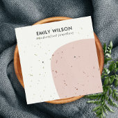 ABSTRACTE KERAMISCHE PERZIK ROZE STUD OORBEL DISPL VIERKANTE VISITEKAARTJE