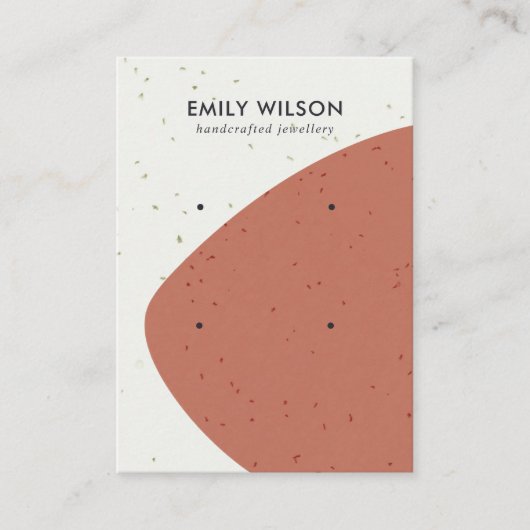 ABSTRACTE KERAMISCHE ROESTGOLF 2 STUD OORBEL DISPL VISITEKAARTJE (Voorkant)