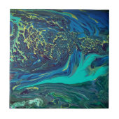 Abstracte keramische Tegel "Flow Lake" Tegeltje (Voorkant)