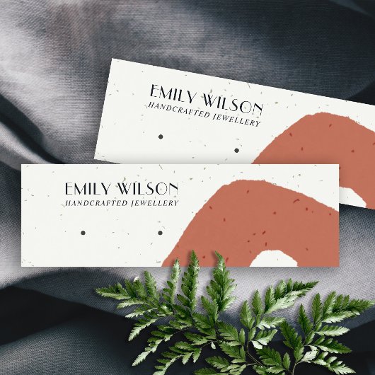 ABSTRACTE KERAMISCHE TERRACOTTA STUD EARRING DISPL MINI VISITEKAARTJE