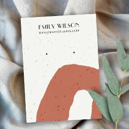 ABSTRACTE KERAMISCHE TERRACOTTA STUD EARRING DISPL VISITEKAARTJE