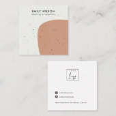 ABSTRACTE KERAMISCHE TERRACOTTA STUD OORBEL DISPLA VIERKANTE VISITEKAARTJE (Voorkant / Achterkant)