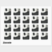 ABSTRACTE KERAMISCHE TEXTUUR CHISCHE ZWARTE GRAY G VIERKANTE STICKER (Vel)