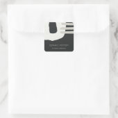 ABSTRACTE KERAMISCHE TEXTUUR CHISCHE ZWARTE GRAY G VIERKANTE STICKER (Tas)