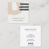 ABSTRACTE KERAMISCHE TEXTUUR PINK GESPECIFICEERD VIERKANTE VISITEKAARTJE (Voorkant / Achterkant)