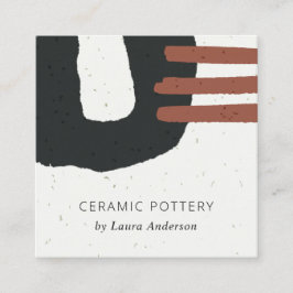 ABSTRACTE KERAMISCHE TEXTUUR ZWARTE RUST CHIC SPEC VIERKANTE VISITEKAARTJE