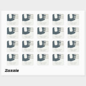 ABSTRACTE KERAMISCHE TEXTUURBLAUWE ZWARTE NAVY GES VIERKANTE STICKER (Vel)
