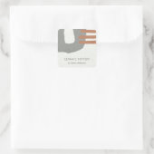 ABSTRACTE KERAMISCHE TEXTUURKUSTZUUR, GESPECKELD VIERKANTE STICKER (Tas)